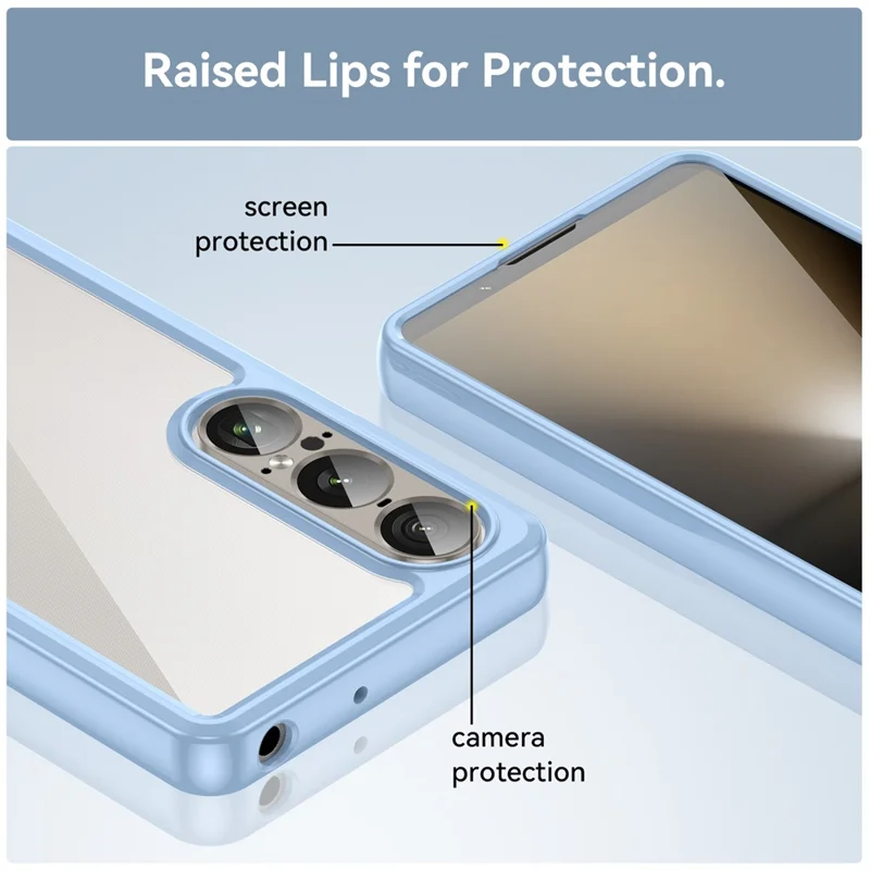 For Sony Xperia 1 VII Case TPU + Acrylic Protective Clear Phone Cover - Blue