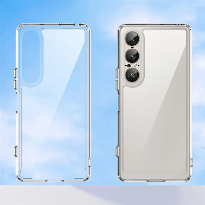 For Sony Xperia 1 VII Case TPU + Acrylic Protective Clear Phone Cover - Transparent
