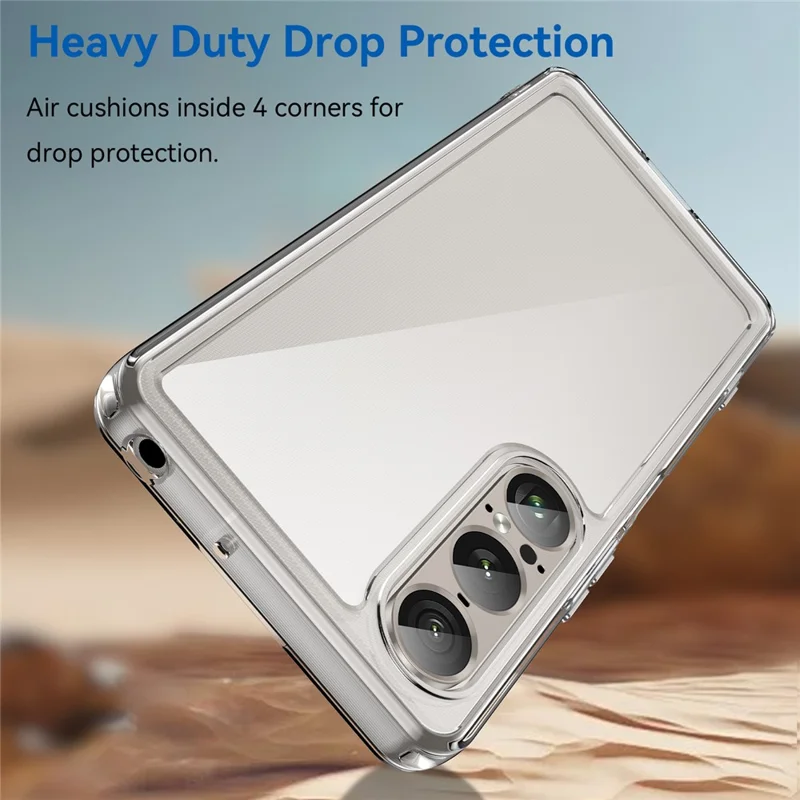 For Sony Xperia 1 VII Case TPU + Acrylic Protective Clear Phone Cover - Transparent