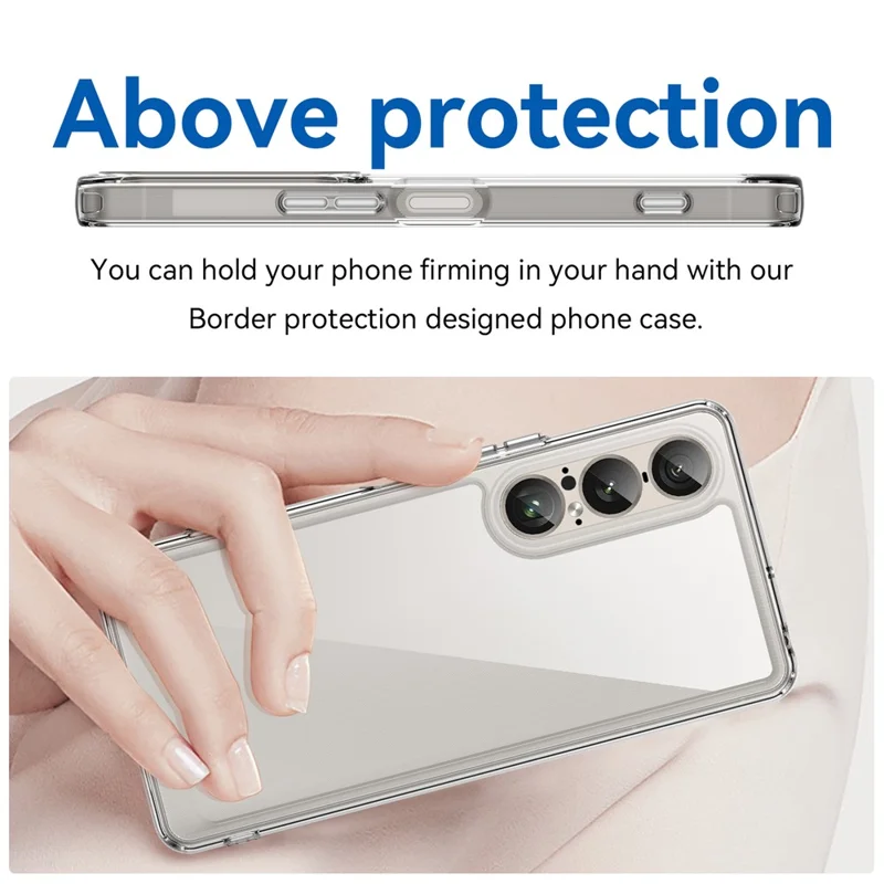 For Sony Xperia 1 VII Case TPU + Acrylic Protective Clear Phone Cover - Transparent