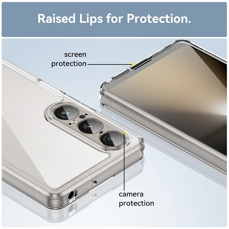 For Sony Xperia 1 VII Case TPU + Acrylic Protective Clear Phone Cover - Transparent