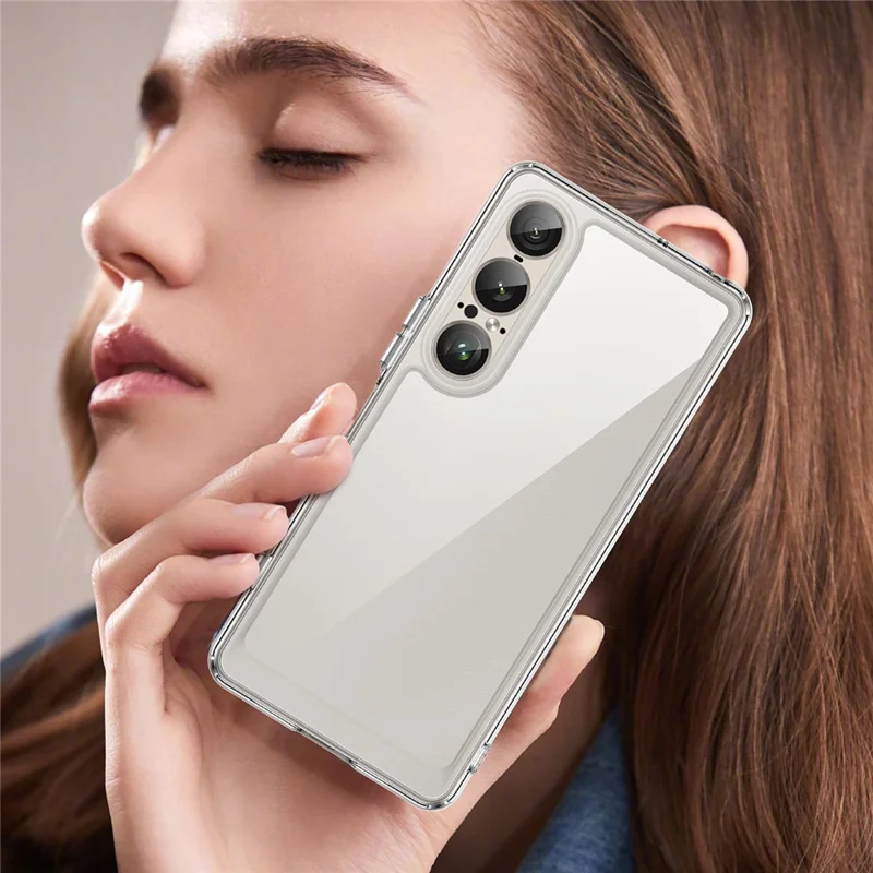 For Sony Xperia 1 VII Case TPU + Acrylic Protective Clear Phone Cover - Transparent