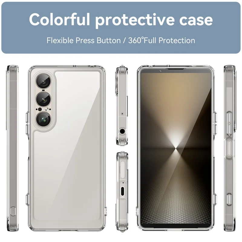 For Sony Xperia 1 VII Case TPU + Acrylic Protective Clear Phone Cover - Transparent