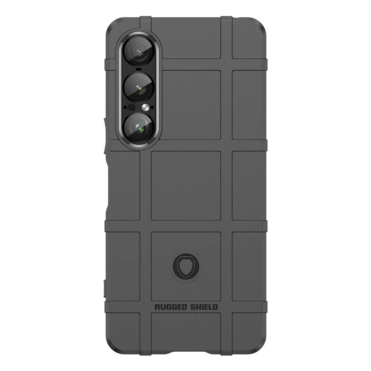 Für Sony Xperia 1 VII Hülle Gitterdesign Soft TPU Kratzsicher Handyhülle - Schwarz
