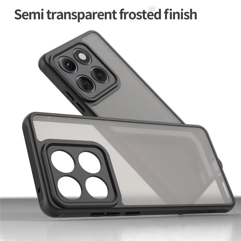 For Motorola Edge (2025) 5G Case Drop Proof Airbags Frosted Translucent PC + TPU Phone Back Cover - Black