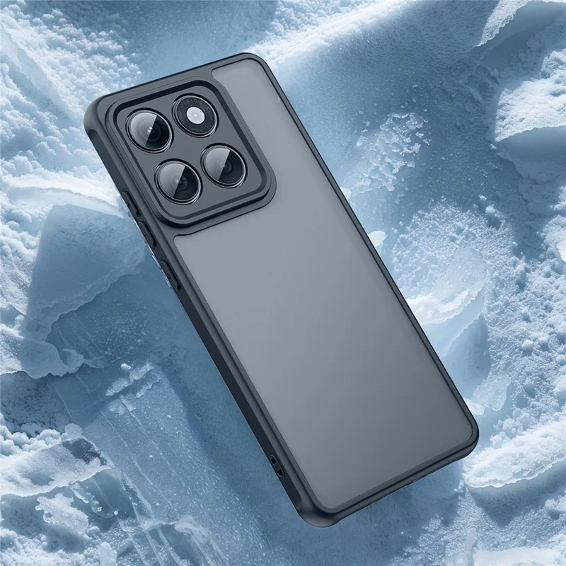 For Motorola Edge (2025) 5G Case Drop Proof Airbags Frosted Translucent PC + TPU Phone Back Cover - Black