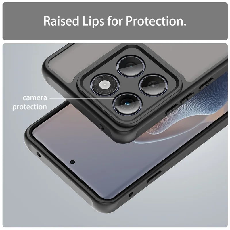 For Motorola Edge (2025) 5G Case Drop Proof Airbags Frosted Translucent PC + TPU Phone Back Cover - Black