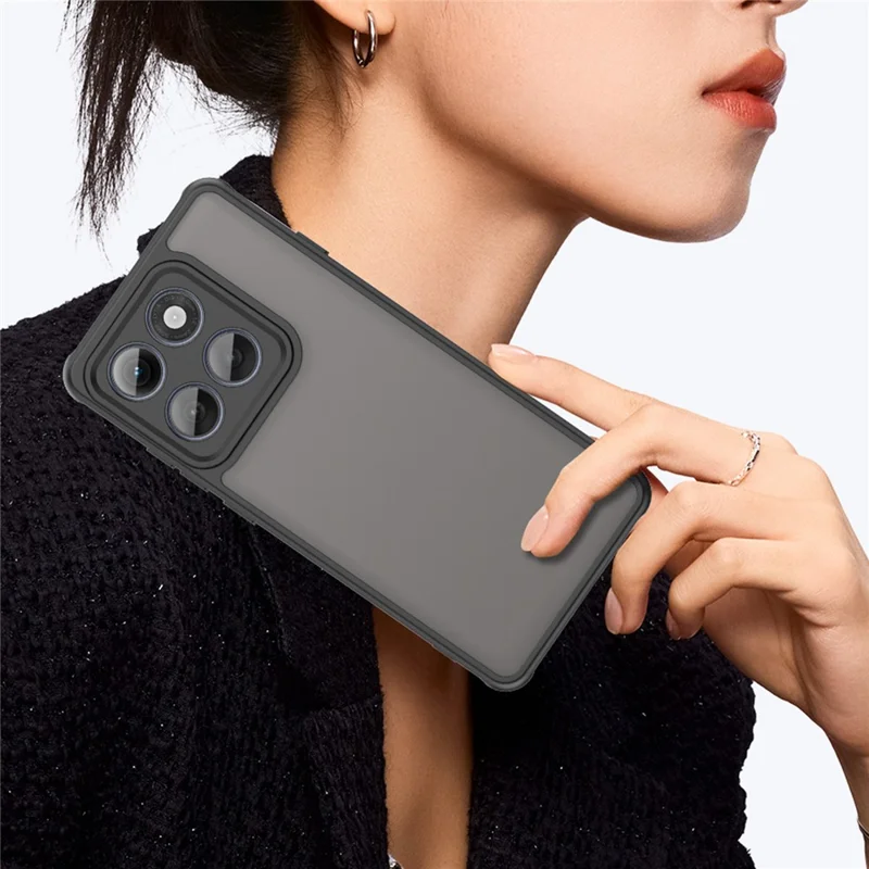 For Motorola Edge (2025) 5G Case Drop Proof Airbags Frosted Translucent PC + TPU Phone Back Cover - Black