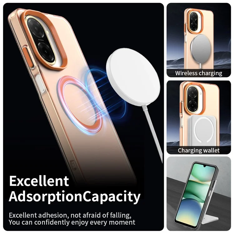 Capa para Xiaomi Redmi A5 4G (171,7mm) Compatível com MagSafe Anti-Queda Híbrida para Celular - Laranja