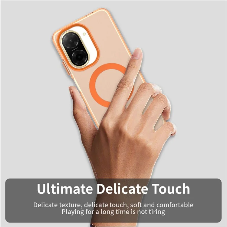 Capa para Xiaomi Redmi A5 4G (171,7mm) Compatível com MagSafe Anti-Queda Híbrida para Celular - Laranja
