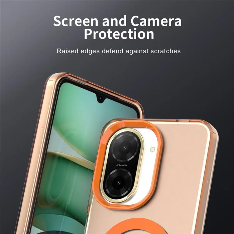 Capa para Xiaomi Redmi A5 4G (171,7mm) Compatível com MagSafe Anti-Queda Híbrida para Celular - Laranja