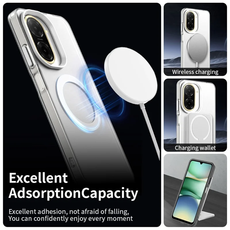 For Xiaomi Redmi A5 4G (171.7mm) Magnetic Case Anti Drop Hybrid Phone Back Cover - Transparent