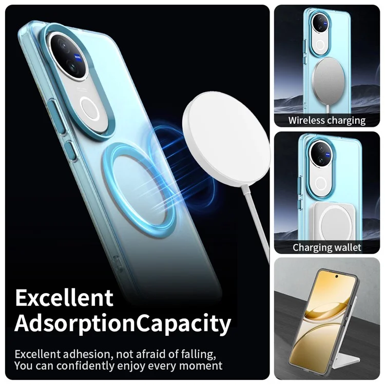For vivo V50 5G Case Compatible with MagSafe Anti Drop Hybrid Phone Back Cover - Blue