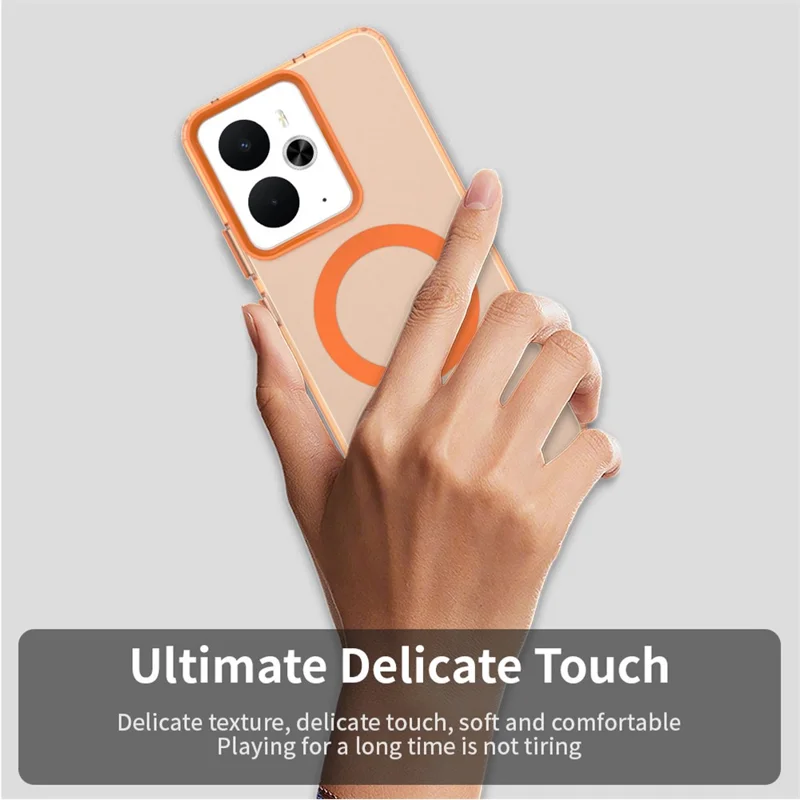For Realme 14 5G Case Compatible with MagSafe Anti Drop Hybrid Phone Back Cover - Orange