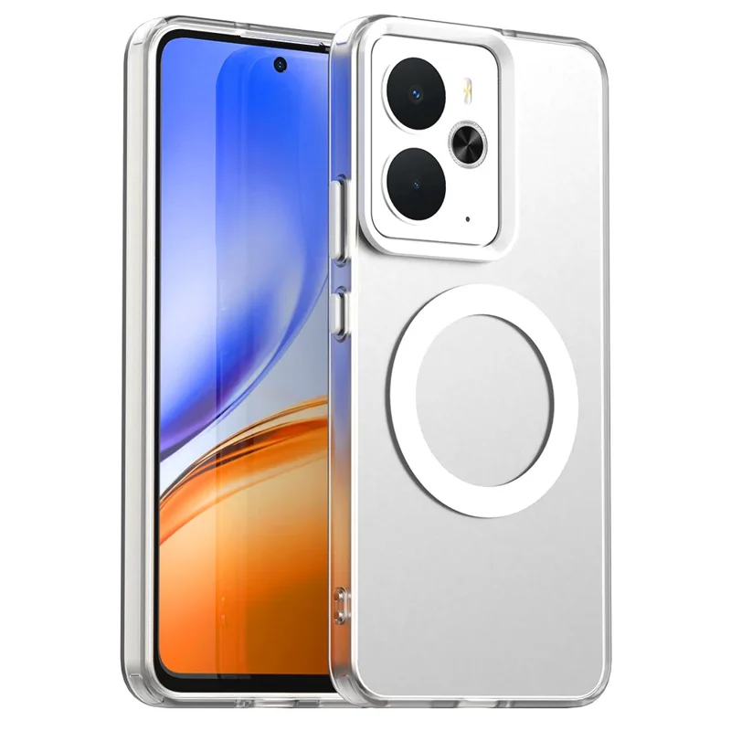 For Realme 14 5G Case Compatible with MagSafe Anti Drop Hybrid Phone Back Cover - Transparent