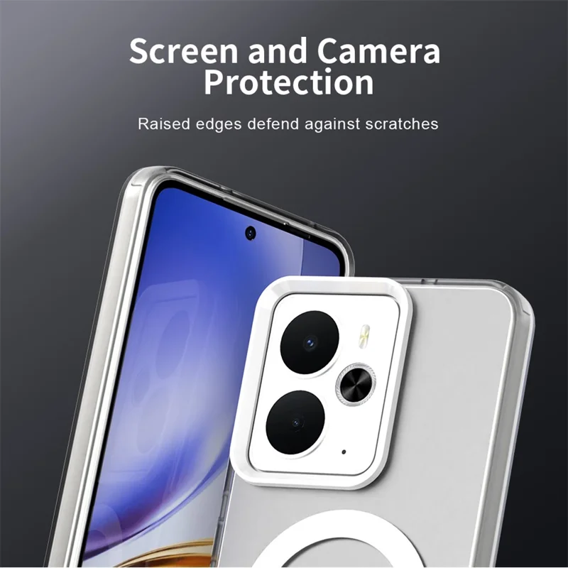For Realme 14 5G Case Compatible with MagSafe Anti Drop Hybrid Phone Back Cover - Transparent