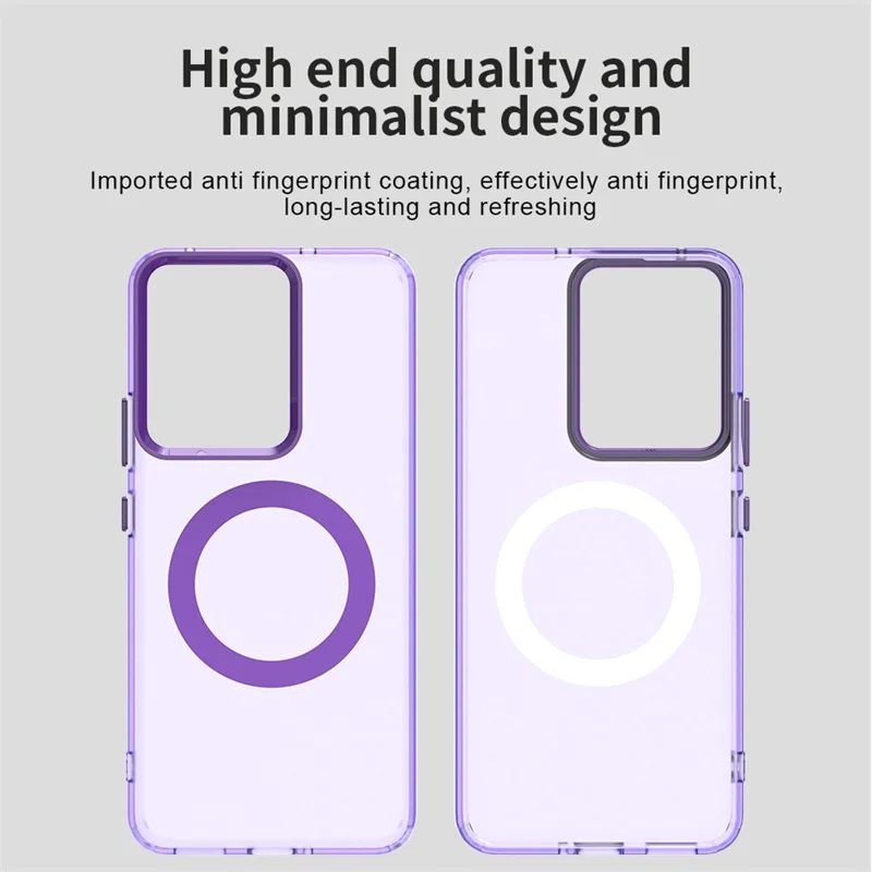 For Realme 14 5G Magnetic Case Anti Drop Hybrid Phone Back Cover - Purple