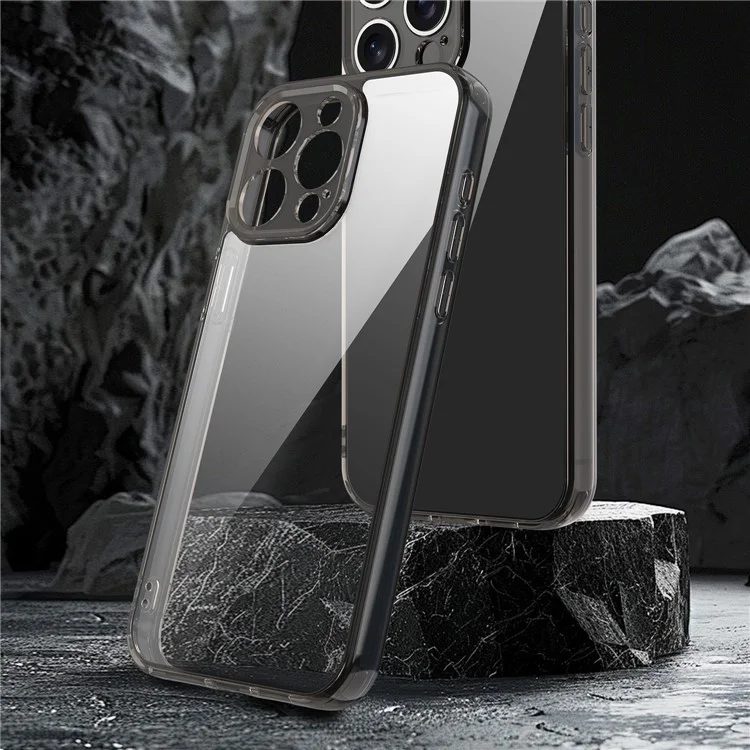 Cover per iPhone 15 Pro in TPU + Acrilico, Protezione Posteriore Antigiallo - Nero