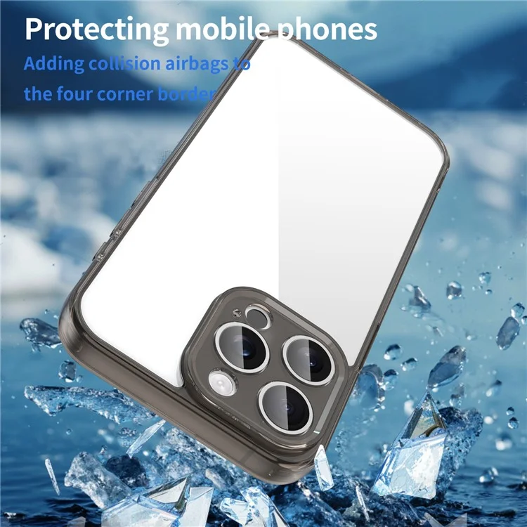 Cover per iPhone 15 Pro in TPU + Acrilico, Protezione Posteriore Antigiallo - Nero