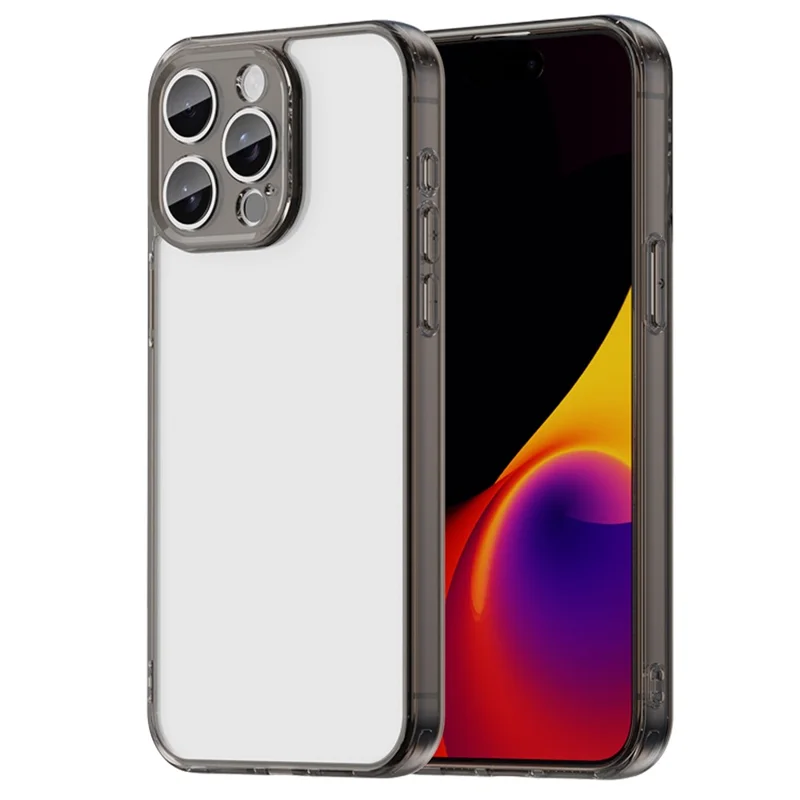 For iPhone 15 Pro Max Case TPU + Acrylic Phone Back Cover Anti Yellowing - Black