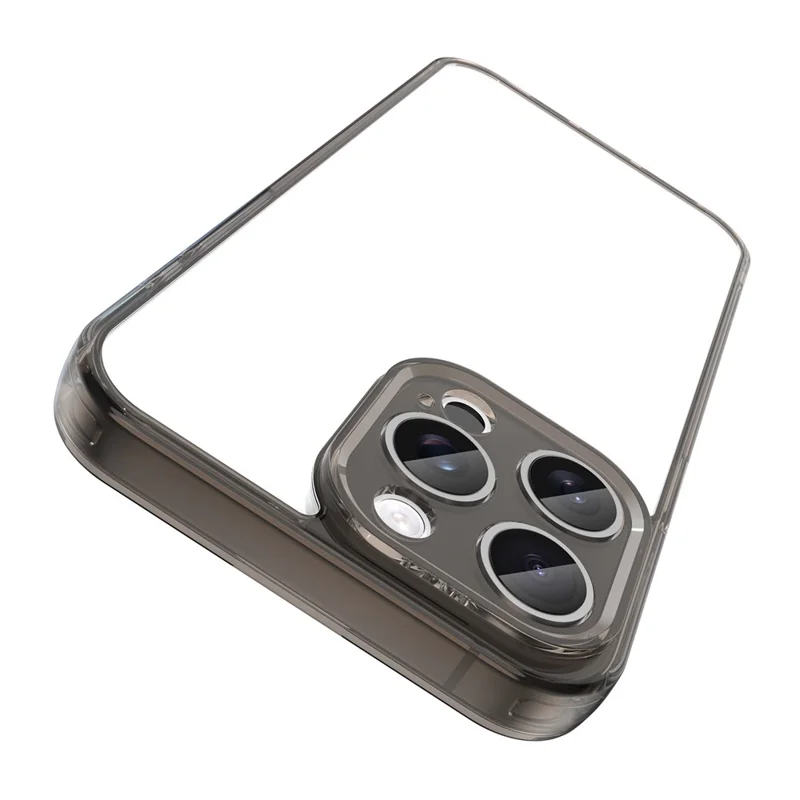 For iPhone 15 Pro Max Case TPU + Acrylic Phone Back Cover Anti Yellowing - Black