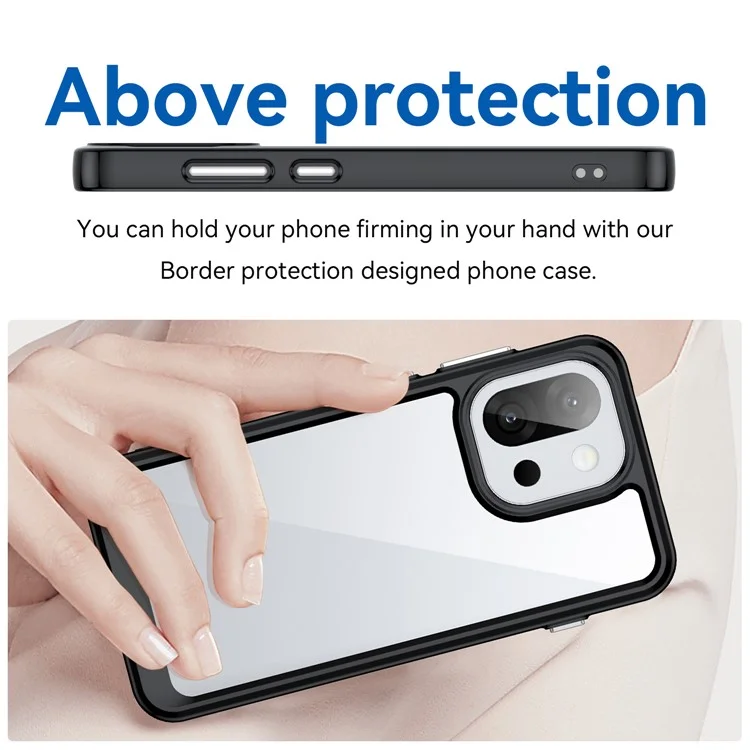 Für OnePlus 13T 5G / 13s 5G Hülle TPU + Acryl Transparente Schutzhülle für Smartphone - Schwarz