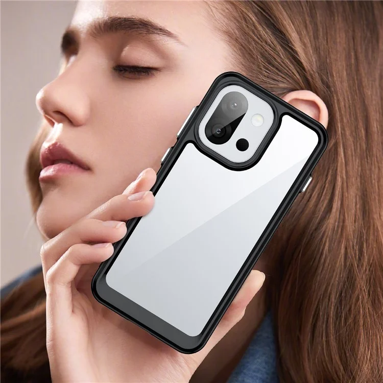 Für OnePlus 13T 5G / 13s 5G Hülle TPU + Acryl Transparente Schutzhülle für Smartphone - Schwarz
