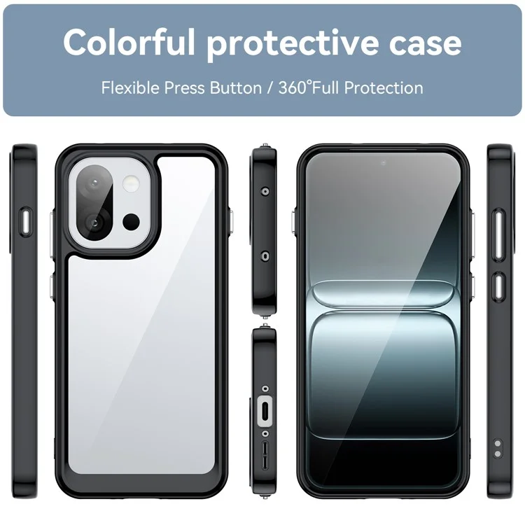 Für OnePlus 13T 5G / 13s 5G Hülle TPU + Acryl Transparente Schutzhülle für Smartphone - Schwarz