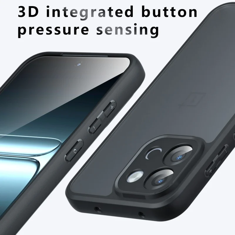 For OnePlus OnePlus 13T 5G Case Skin-Touch TPU + PC Matte Phone Back Cover, Transparent Black