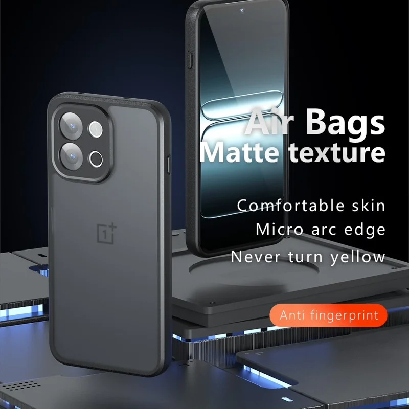 For OnePlus OnePlus 13T 5G Case Skin-Touch TPU + PC Matte Phone Back Cover, Transparent Black
