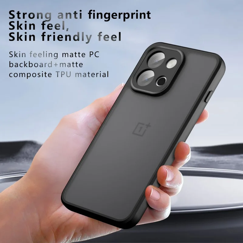 For OnePlus OnePlus 13T 5G Case Skin-Touch TPU + PC Matte Phone Back Cover, Transparent Black