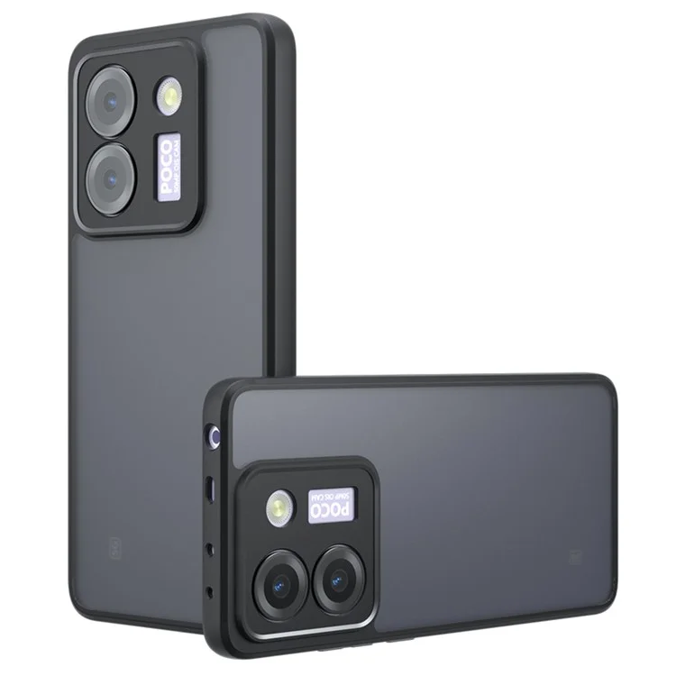 For Xiaomi Poco M7 Pro 5G Case Skin-Touch TPU + PC Matte Phone Shell, Transparent Black