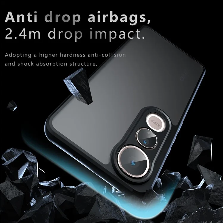 Funda para vivo V50 Lite 5G con Tacto Suave TPU + PC Carcasa Mate para Móvil, Transparente Negro