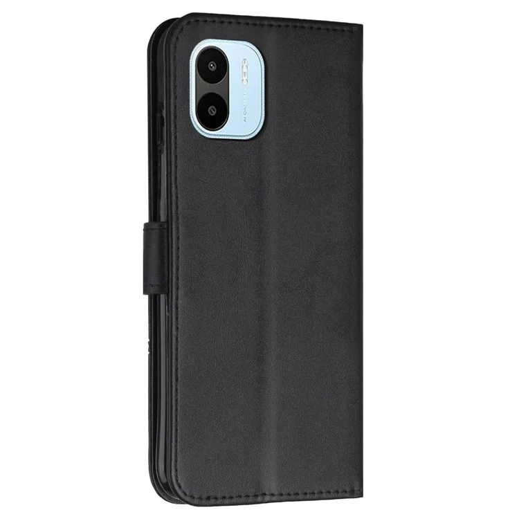Per Xiaomi Redmi A1 4G Simple Style Copertura Telefonica Portiera Portafoglio Anti-scratch pe Leather Stand Case Con Cinturino - Nero