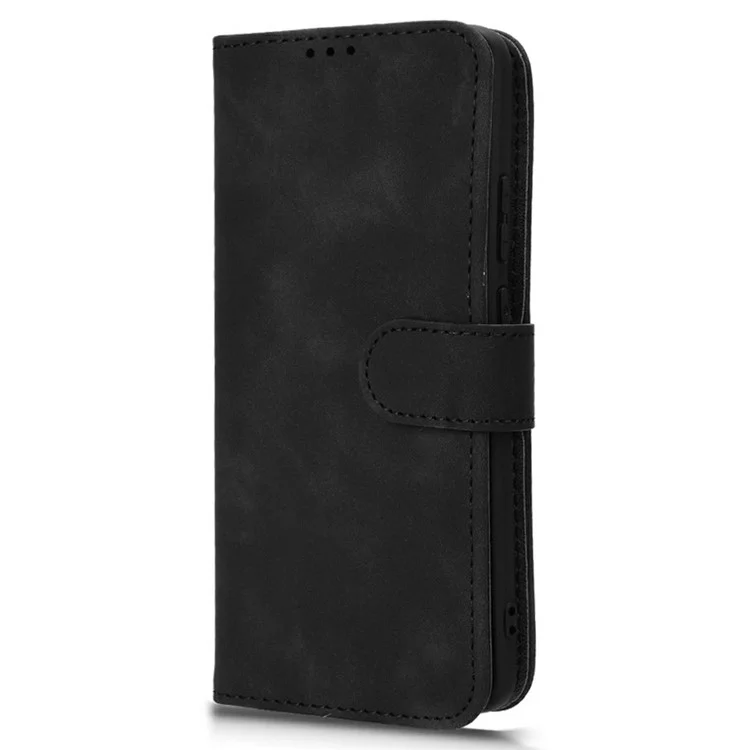 Para Motorola Edge 50 Pro 5G Funda de Piel Tacto Suave Anti Caída Cartera Flip Funda de Teléfono - Negro