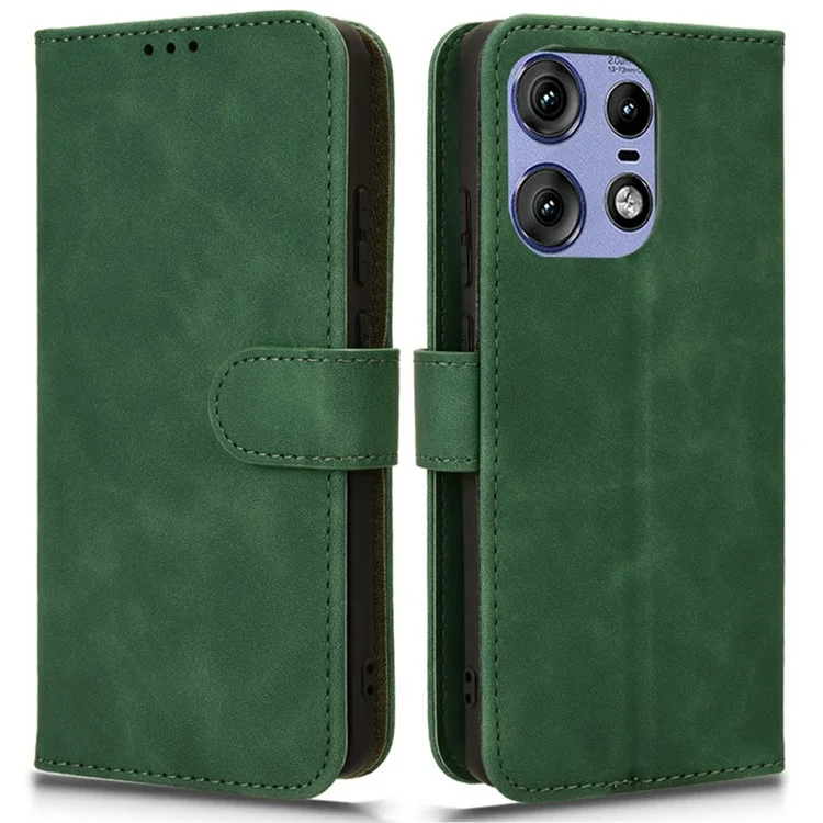 For Motorola Edge 50 Pro 5G Leather Case Skin Feel Anti Drop Wallet Flip Phone Cover - Green