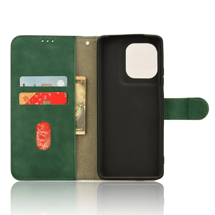 For Motorola Edge 50 Pro 5G Leather Case Skin Feel Anti Drop Wallet Flip Phone Cover - Green