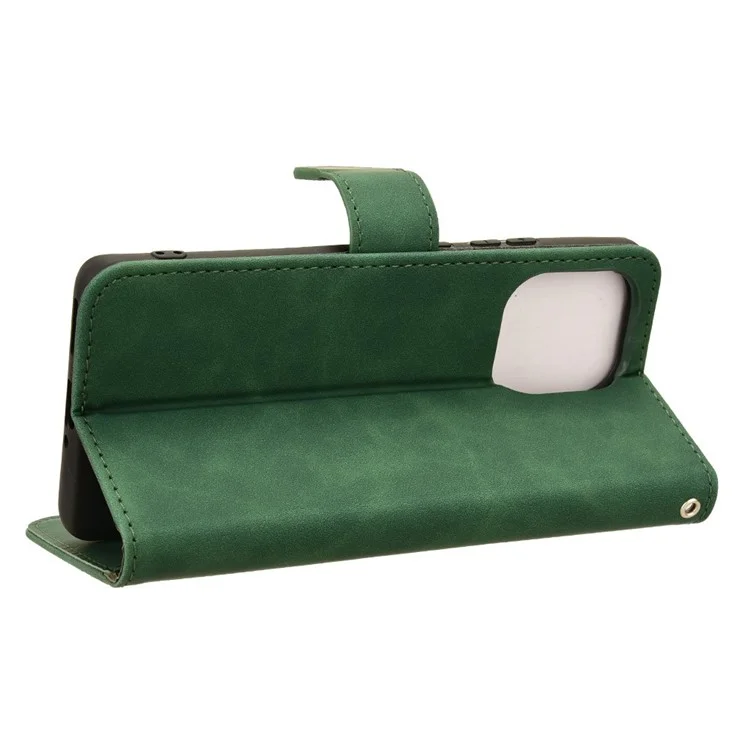 For Motorola Edge 50 Pro 5G Leather Case Skin Feel Anti Drop Wallet Flip Phone Cover - Green