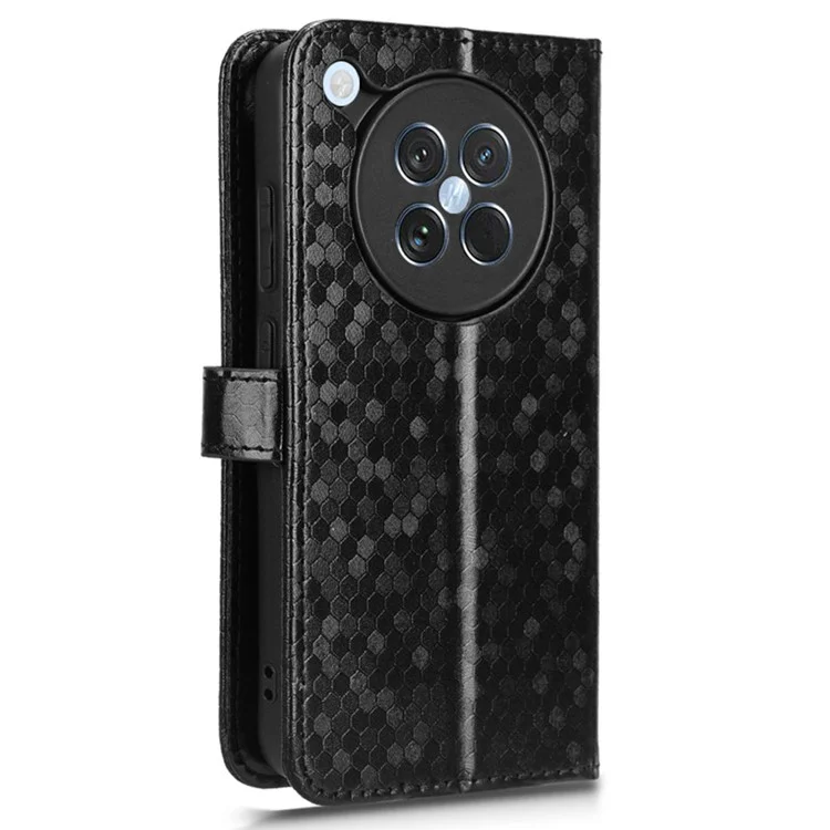 Para Oppo Find X8s 5G Capa Carteira com Padrão de Pontos em Couro PU - Preto