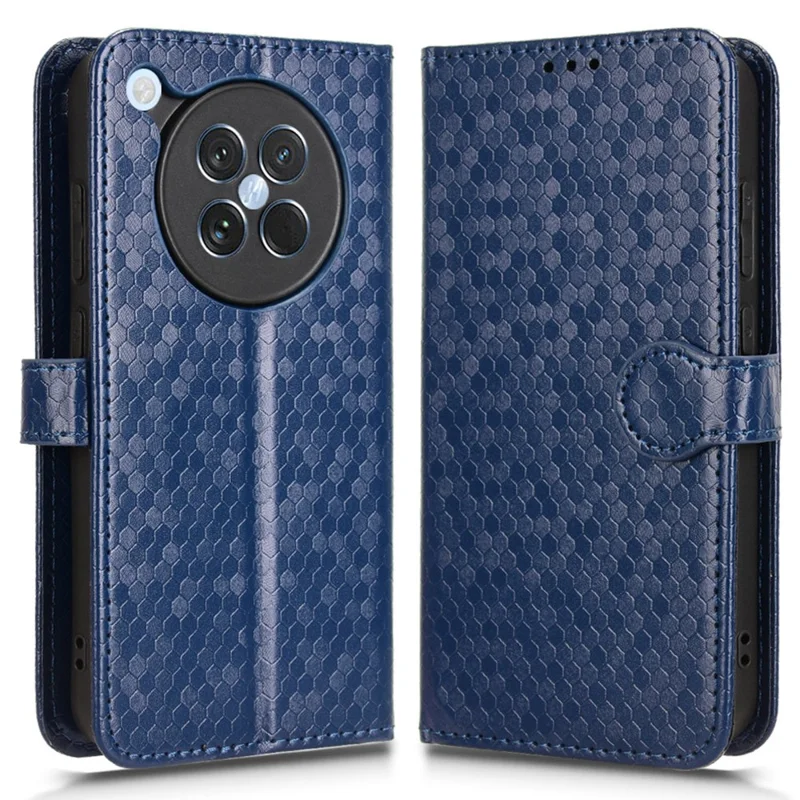 For Oppo Find X8s 5G Wallet Case Dot Pattern Imprint PU Leather Phone Cover - Dark Blue