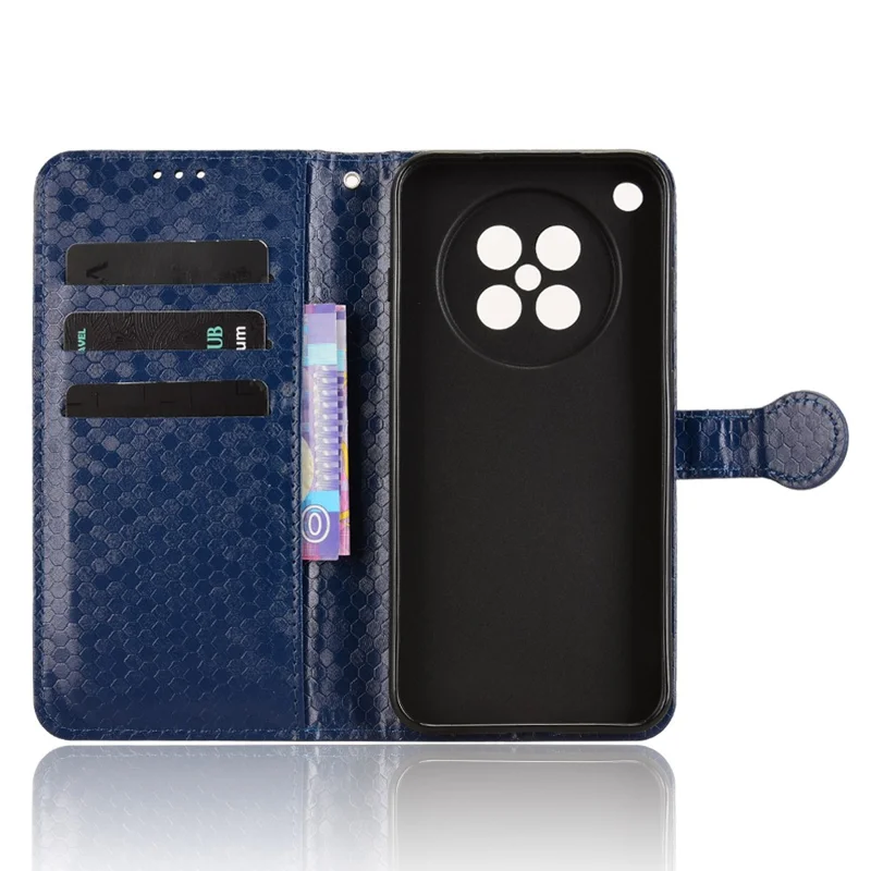 For Oppo Find X8s 5G Wallet Case Dot Pattern Imprint PU Leather Phone Cover - Dark Blue