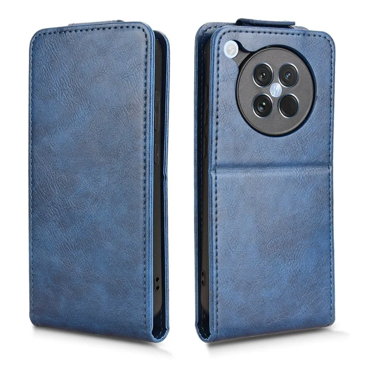 Capa para Oppo Find X8s 5G com Suporte, Fecho Magnético, Flip Vertical em Couro com Porta-cartões - Azul Escuro