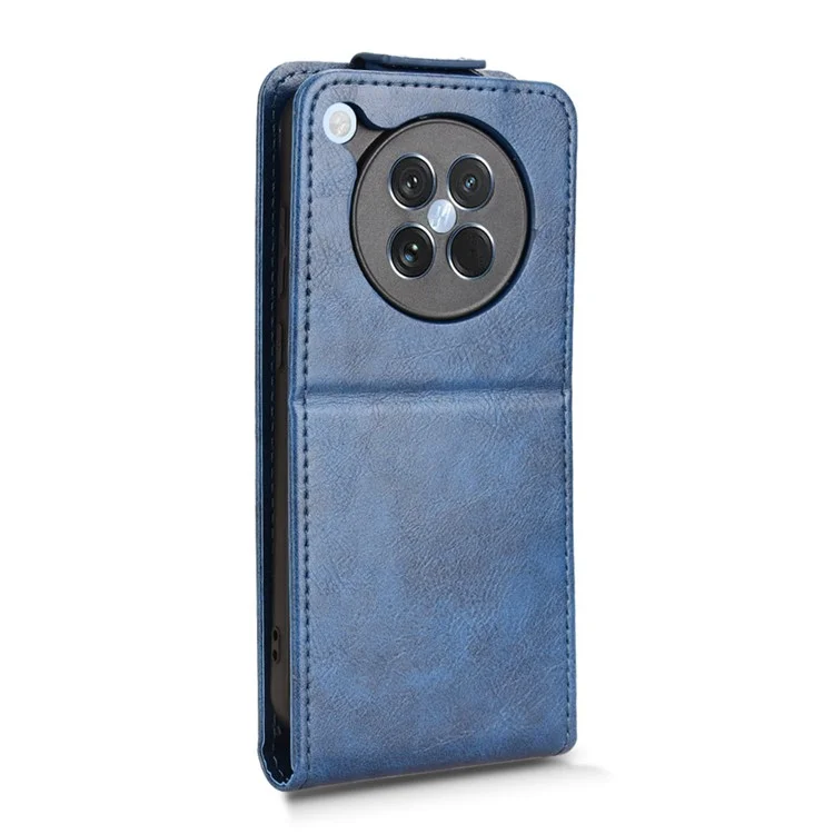 Capa para Oppo Find X8s 5G com Suporte, Fecho Magnético, Flip Vertical em Couro com Porta-cartões - Azul Escuro