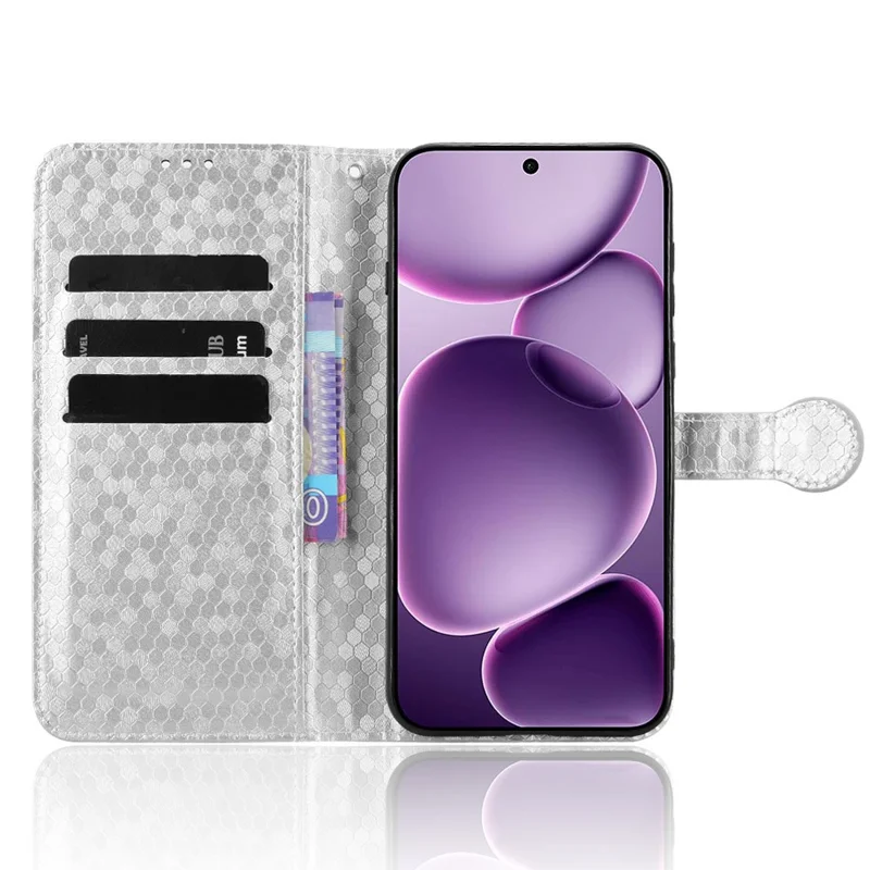 For Oppo Find X8s+ 5G Wallet Case Dot Pattern Imprint PU Leather Phone Cover - Silver