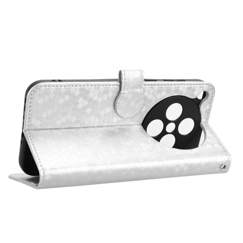 For Oppo Find X8s+ 5G Wallet Case Dot Pattern Imprint PU Leather Phone Cover - Silver