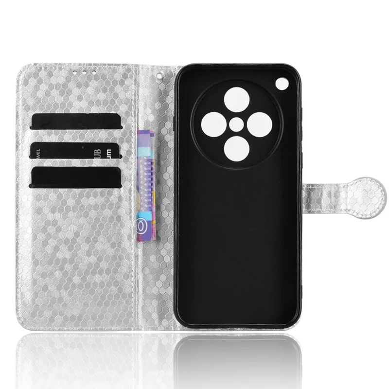 For Oppo Find X8s+ 5G Wallet Case Dot Pattern Imprint PU Leather Phone Cover - Silver