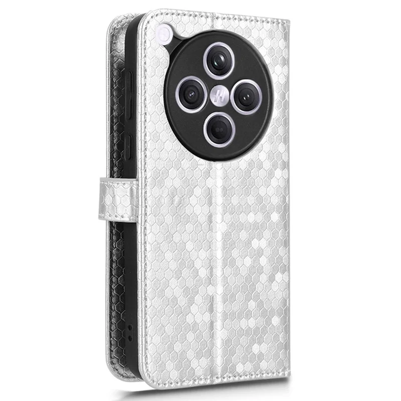 For Oppo Find X8s+ 5G Wallet Case Dot Pattern Imprint PU Leather Phone Cover - Silver