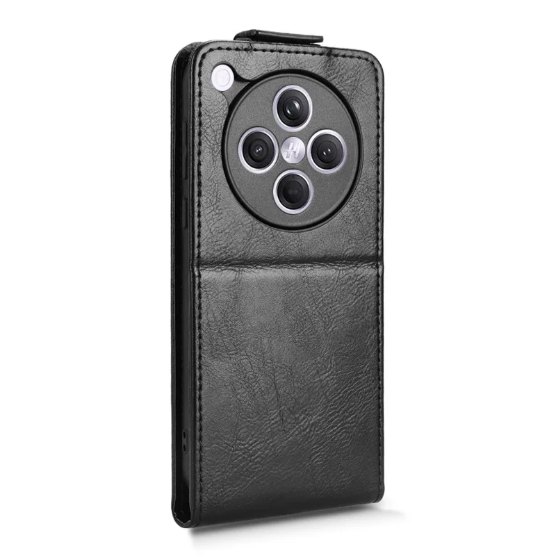 For Oppo Find X8s+ 5G Stand Case med magnetisk lukning, lodret flip, læderlukning med kortlomme - Sort