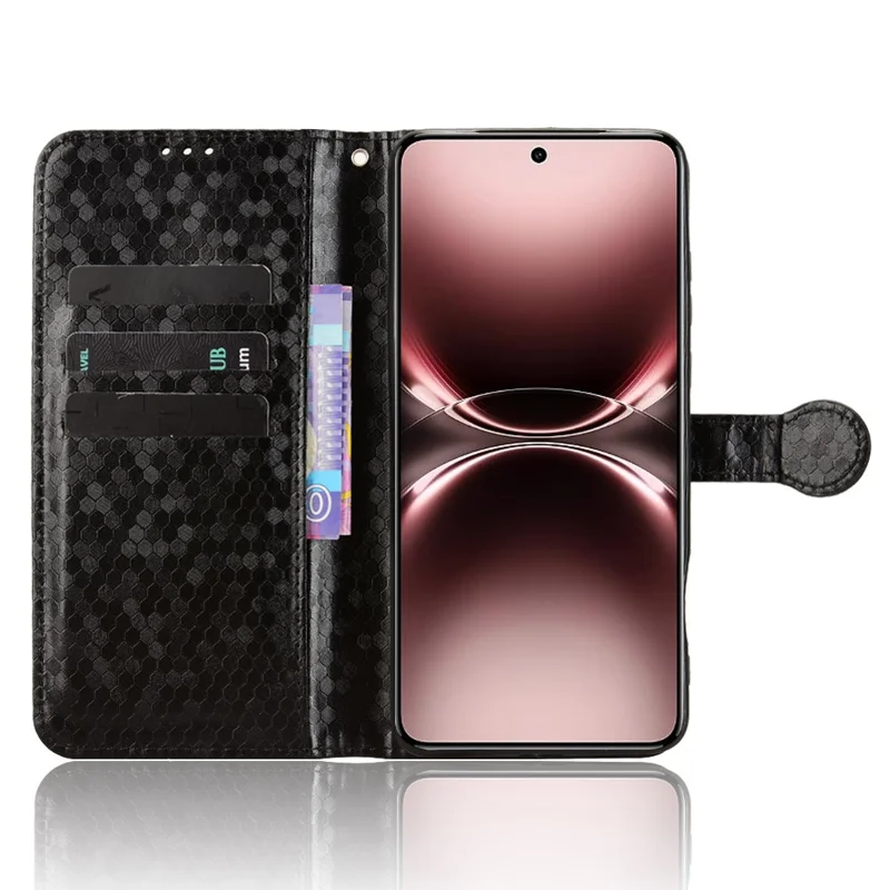 For vivo X200 Ultra 5G Wallet Case Dot Pattern Imprint PU Leather Phone Cover - Black