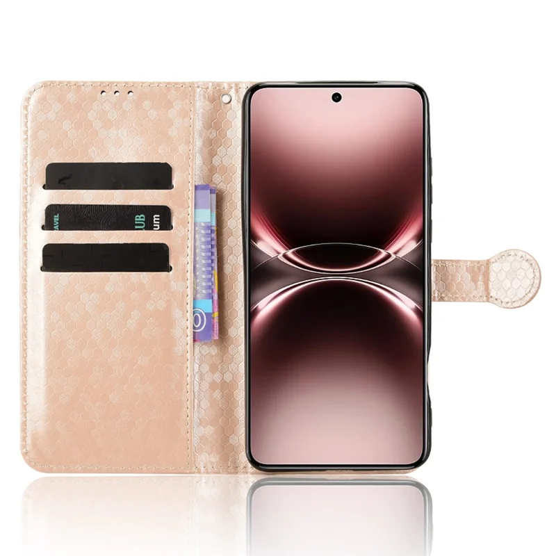For vivo X200 Ultra 5G Wallet Case Dot Pattern Imprint PU Leather Phone Cover - Rose Gold